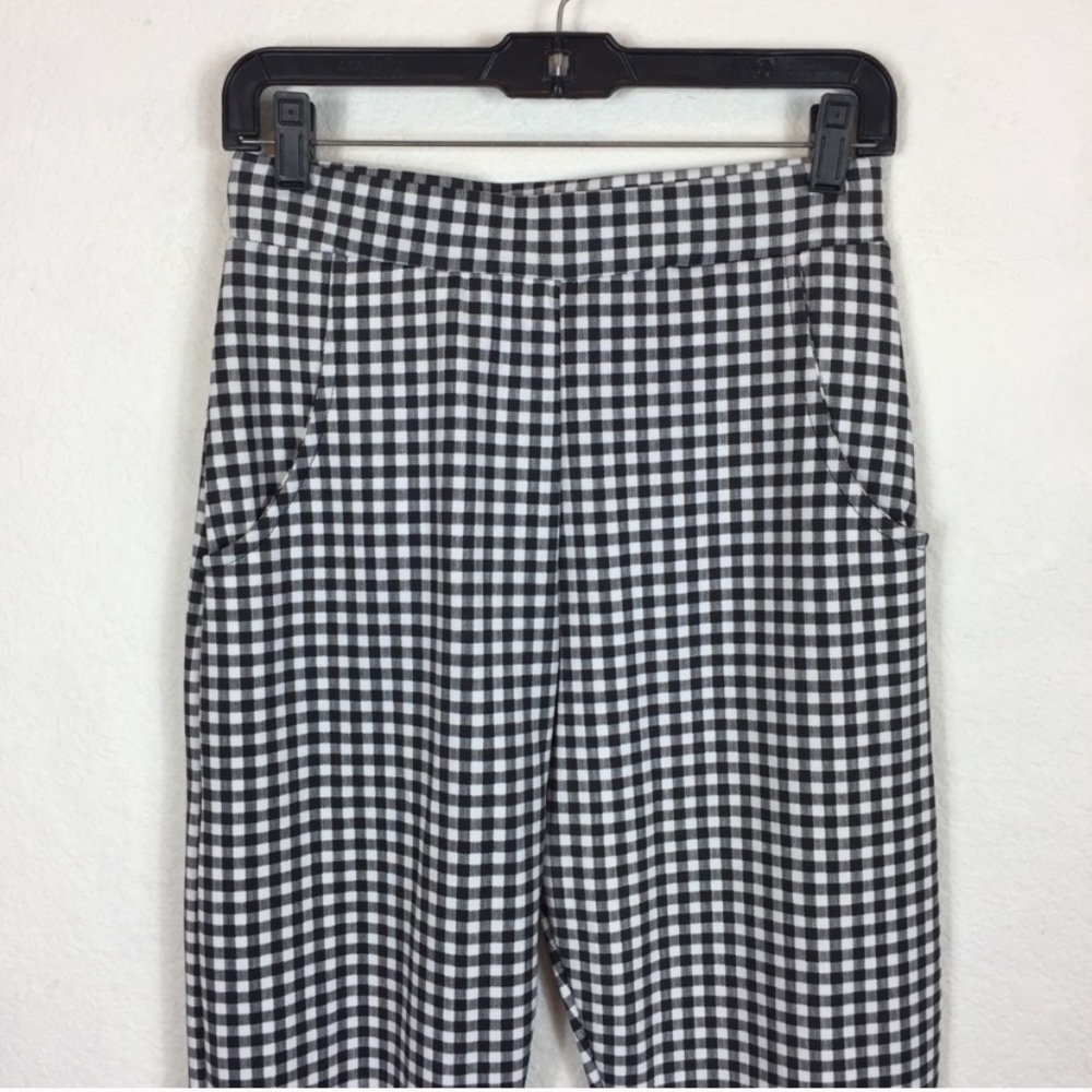 PrettyLittleThing Sage Black Gingham Legging Pants - Picture 3 of 3